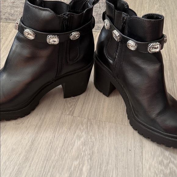 Torrid Black Ankle Boots with Jewel Accents - Picture 2 of 7